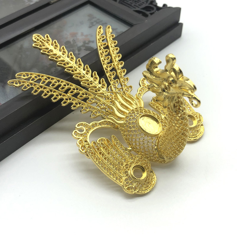 diy Jewelry Accessories Electrophoresis Color-preserving Imitation Cast Copper New Ming Dynasty Palace Step Phoenix Hairpin Hair Accessories Material