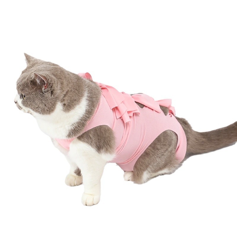 New Cross-border Pet Sterilization Clothing Cat Restoration Anti-licking Strap Clothing Female Cat Breathable Weaning Clothing