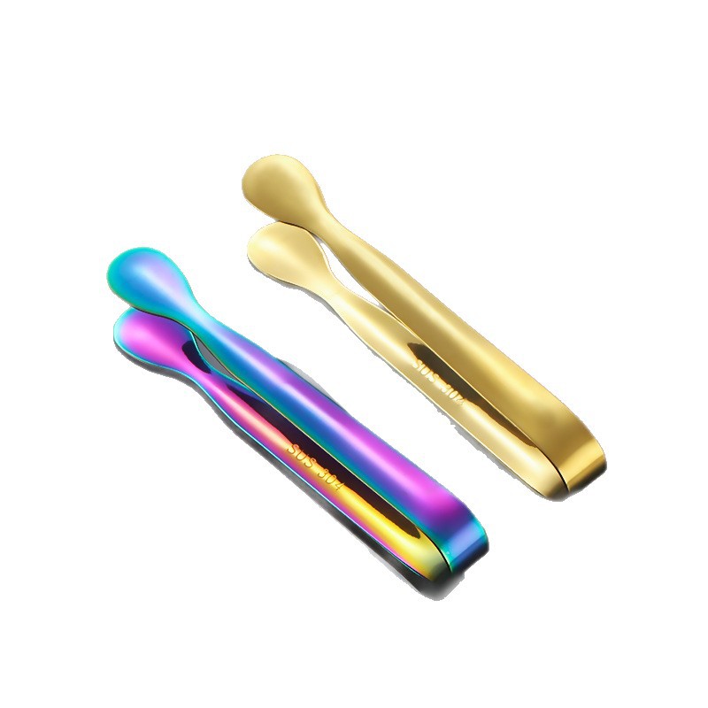 Source manufacturers 304 stainless steel ice clip net red small size sugar clip thickened multi-functional bar ice clip cross-border