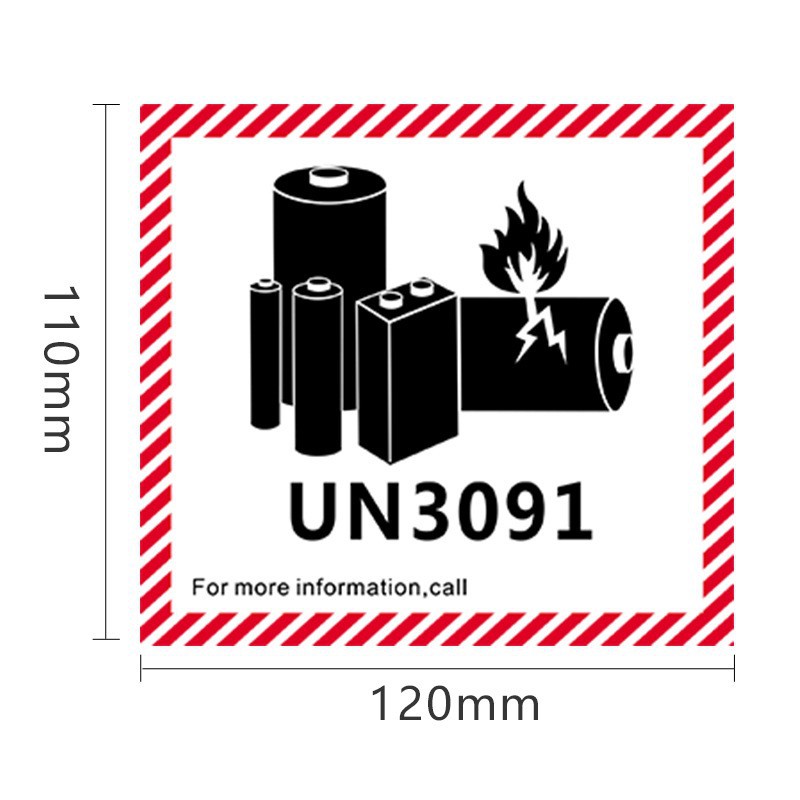 Lithium Battery Label, Aviation Logistics Label, Fireproof and Fragile, Un3481/3091 Air Transport Sealing Sticker