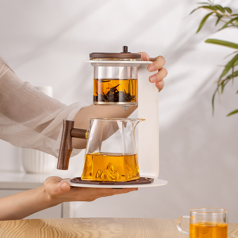 2024 new press teapot one-key tea separation lazy tea filter glass float cup