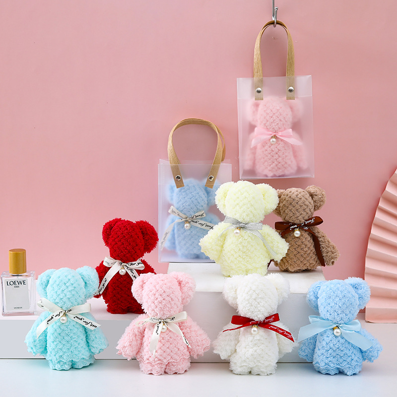 Coral Velvet Pineapple Plaid Pearl Bear Towel Souvenir Opening Birthday Return Gift Wedding Celebration Shop Gift Towel