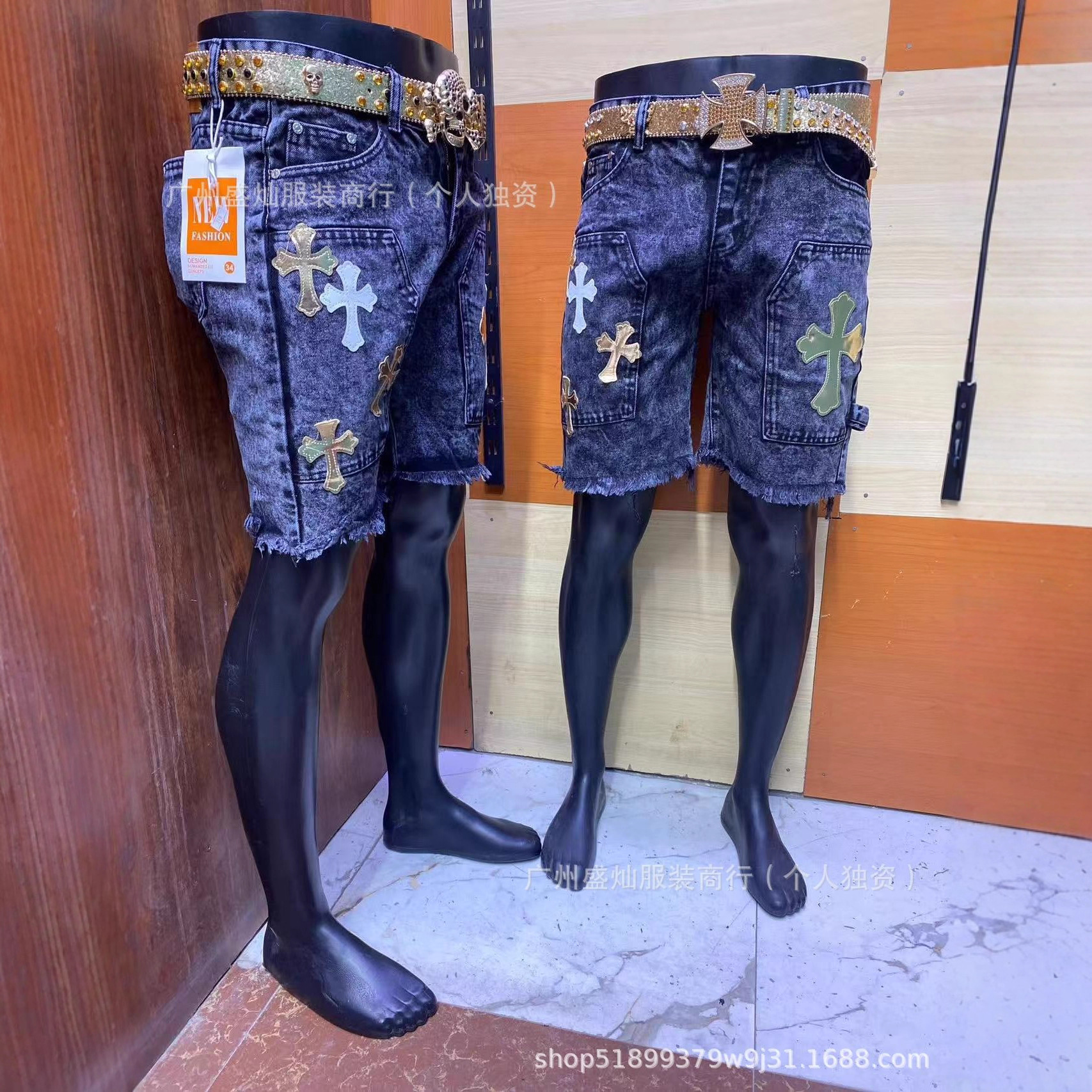 Оптовые джинсовые шорты для мужчин, пятиточечные брюки, оптовая продажа мужских джинсов