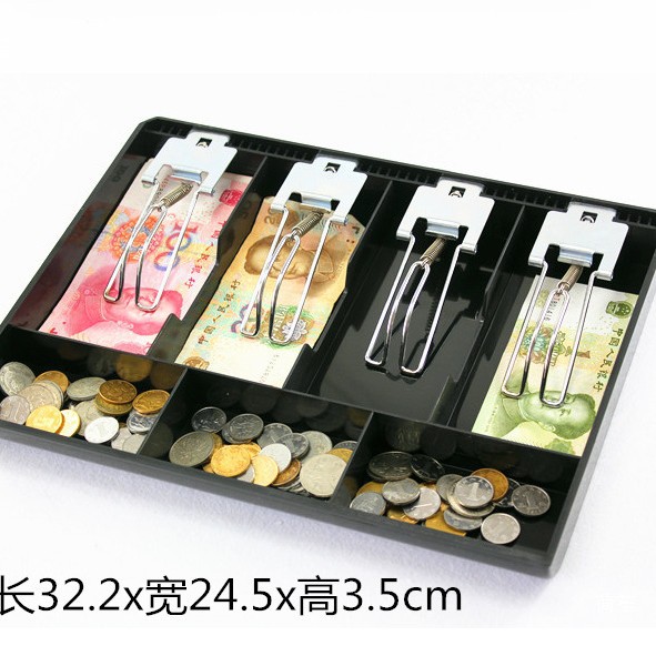 Cash Register Change Box Supermarket Storage Box Five-Compartment Classification Supermarket Convenience Store Box Drawer Tray Cash Box Coin Box