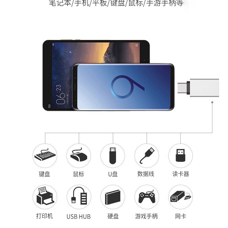 Cross-Border Compatible Huawei Mobile Phone Usb3.0 Female to Type-C Adapter Card Reader Otg Converter Micro Android