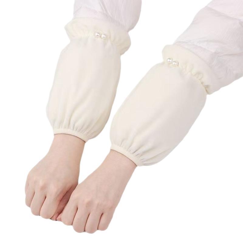 Exquisite Pearl Sleeves Women's Winter Long Work Office Sleeves Korean Style Student Fashion Sleeves Creative Simple Sleeves