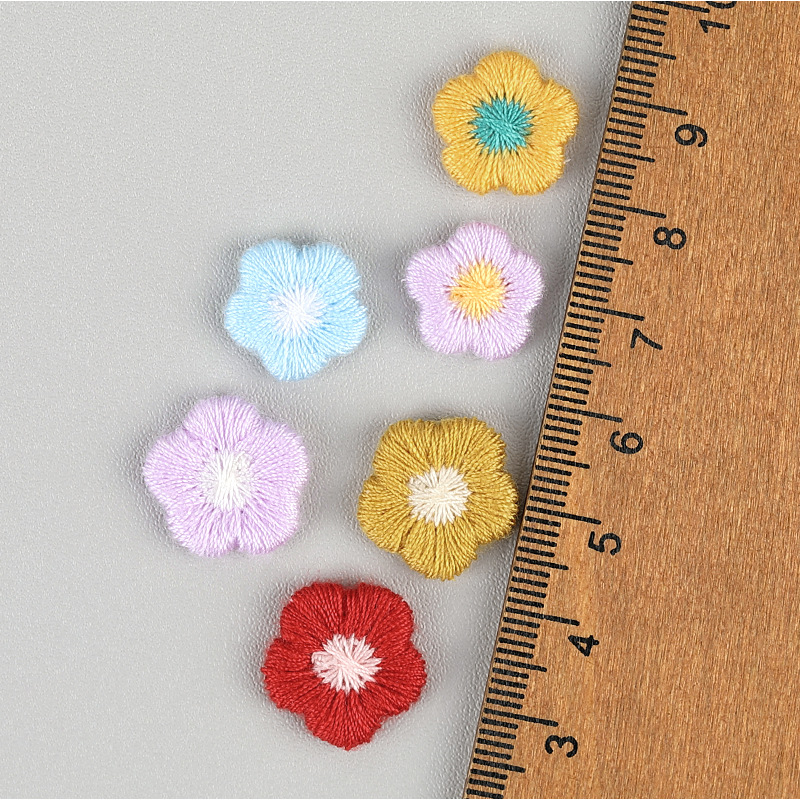Sweet Mini Plum Blossom Embroidery Applique DIY Handmade Jewelry Accessories Hair Accessories Materials Shoe Flowers Clothing Accessories