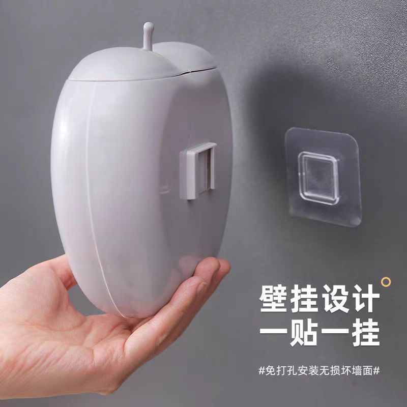 Multi-Functional Apple-Shaped Storage Box Household Wall-Mounted Kitchen Withdrawable Disposable Plastic Preservation Film Bag Storage and Tidy Box