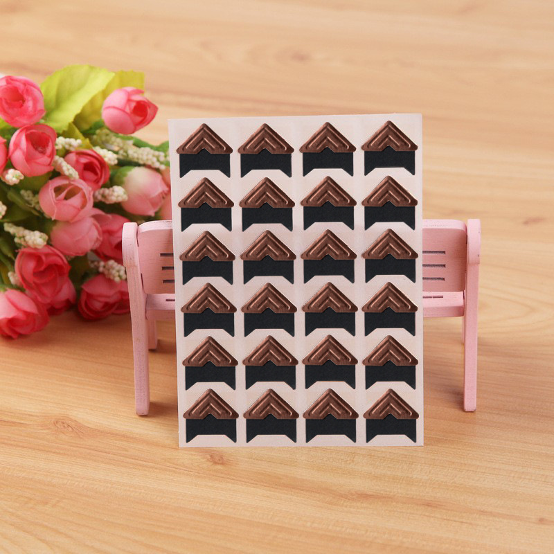 14 Retro Hot Stamping Paper Corner Stickers in Stock, Sticky Photo Albums, Candy-Colored Pure Color Corner Stickers, Material Accessories
