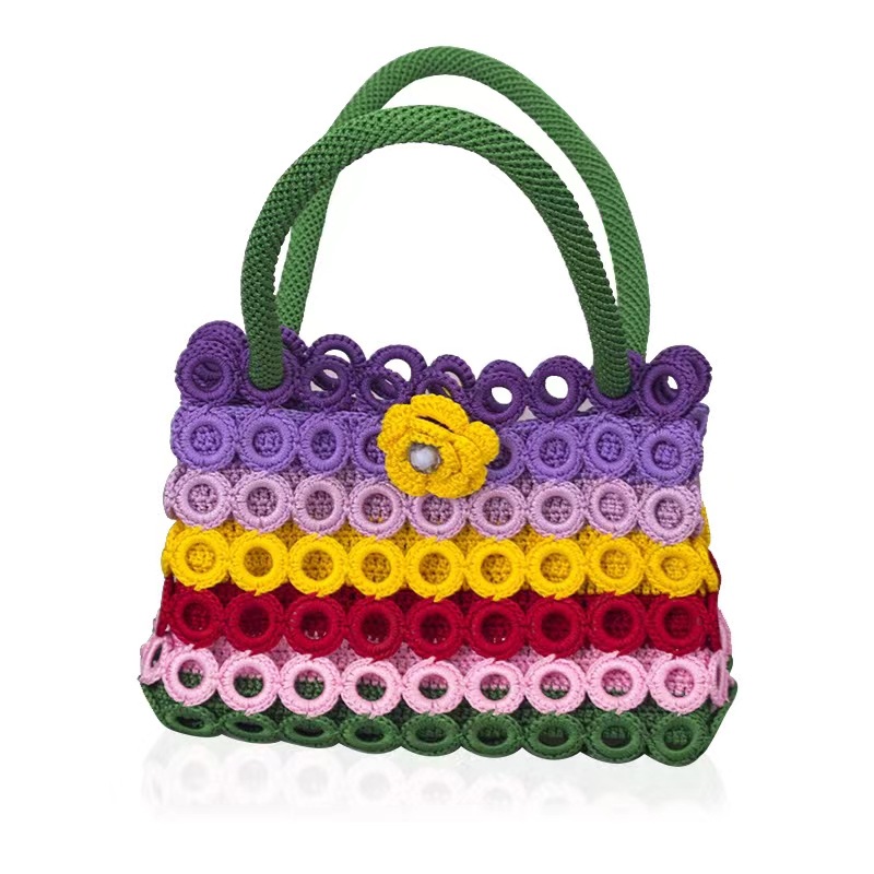 Crochet ring bag O-ring hand-woven accessories bag styling plastic ring wool DIY tool material bag