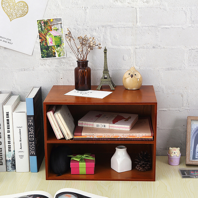Solid Wood Retro Desktop File Organizer Office A4 Paper Book Storage Rack Document Storage Box File Rack