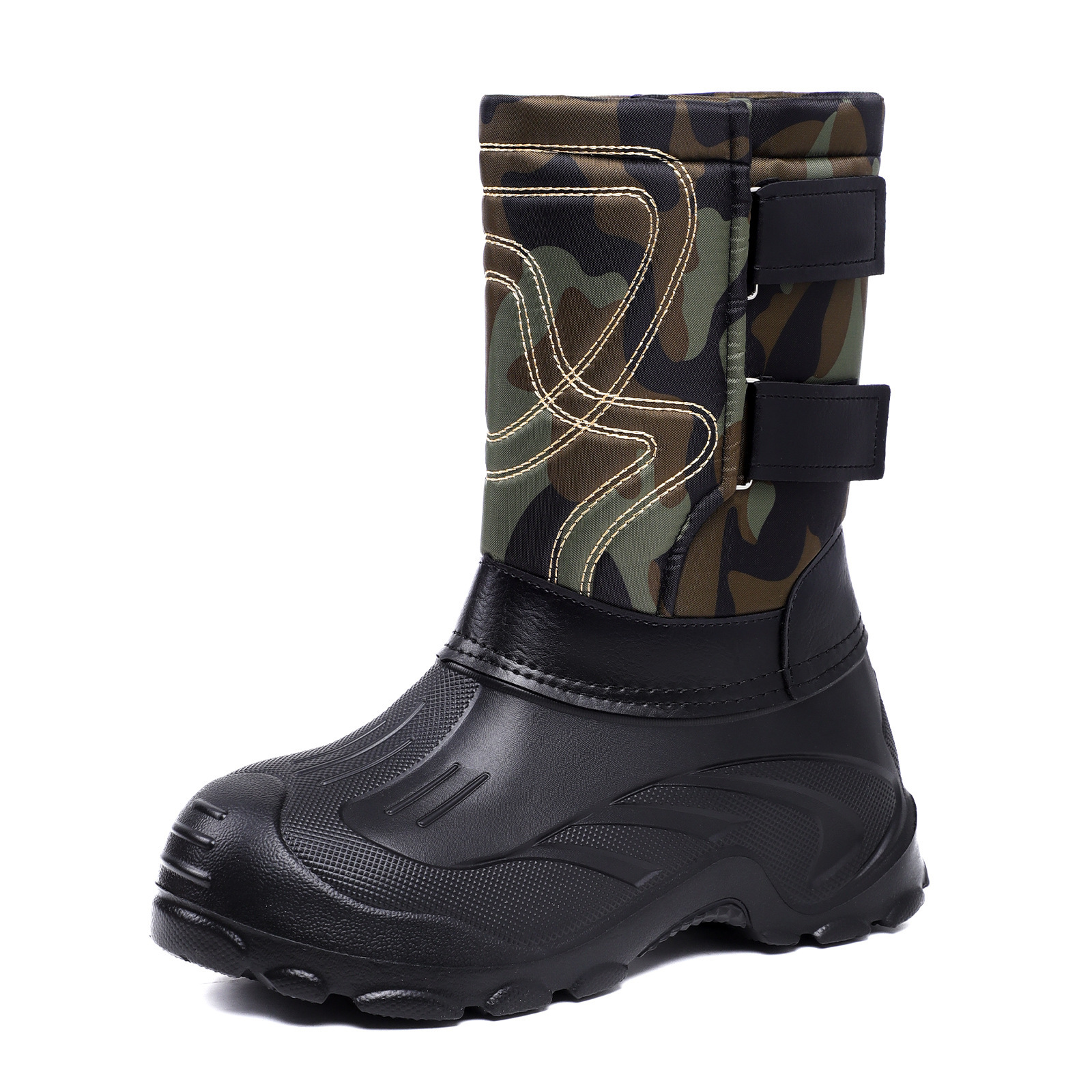 Men's Cotton Shoes, Winter High Snow Boots, Cross-Border Drop Shipping, Velvet Thickened Cotton Boots, Waterproof and Non-Slip Slip-On Cotton Shoes