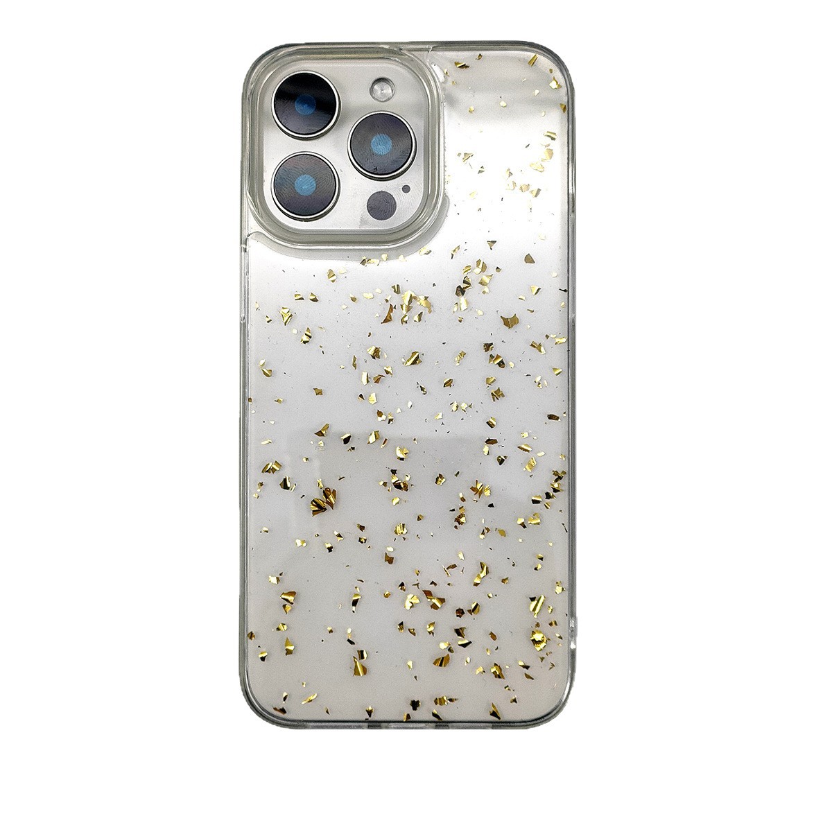 Epoxy Transparent Gold Foil Suitable for Apple 17Promax Mobile Phone Case Iphone16Pro Protective Cover 15/14 Anti-Fall