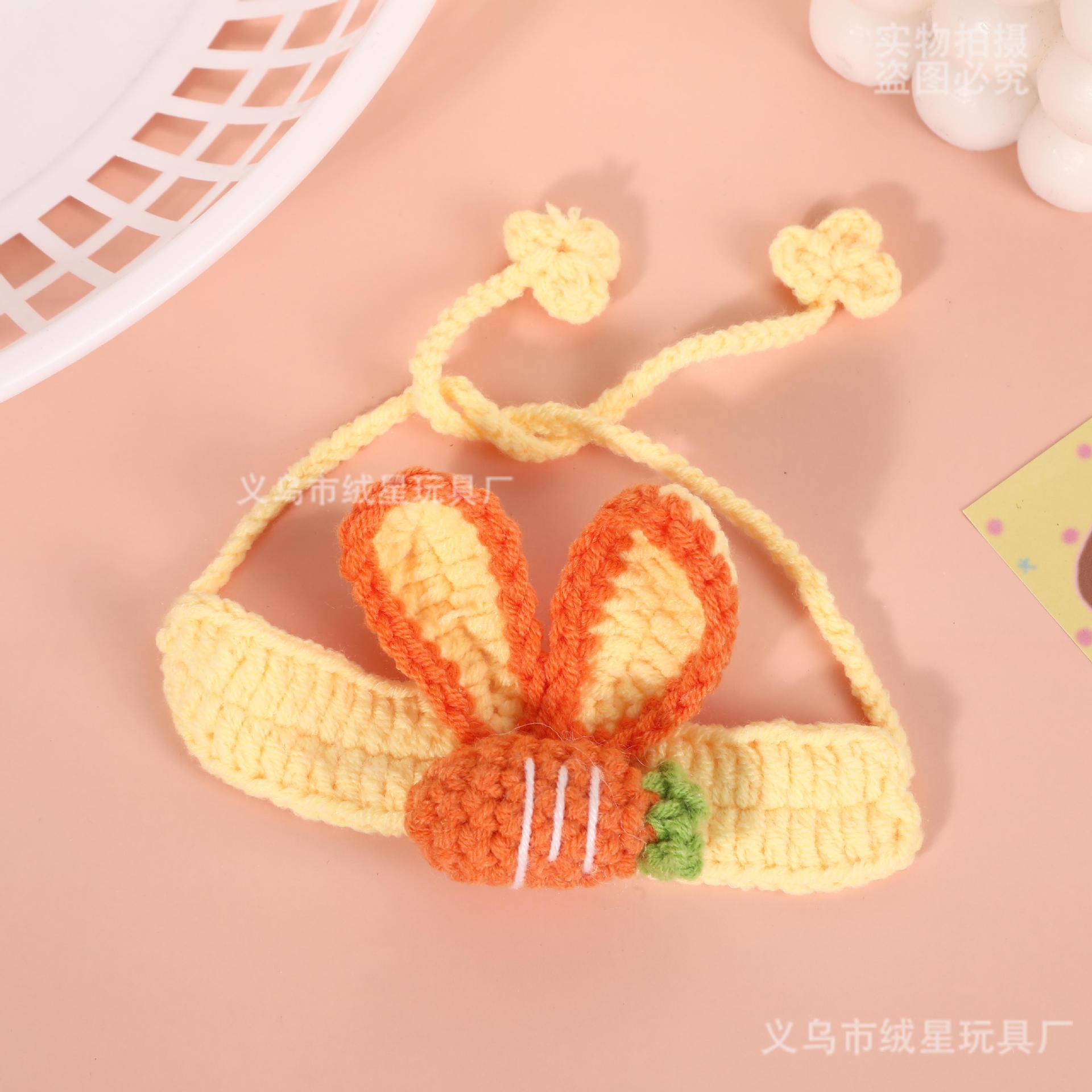 13cm Doll West Highland Doll Handmade Woven Wool Cute Rabbit Ears Cartoon Doll Clothes suit