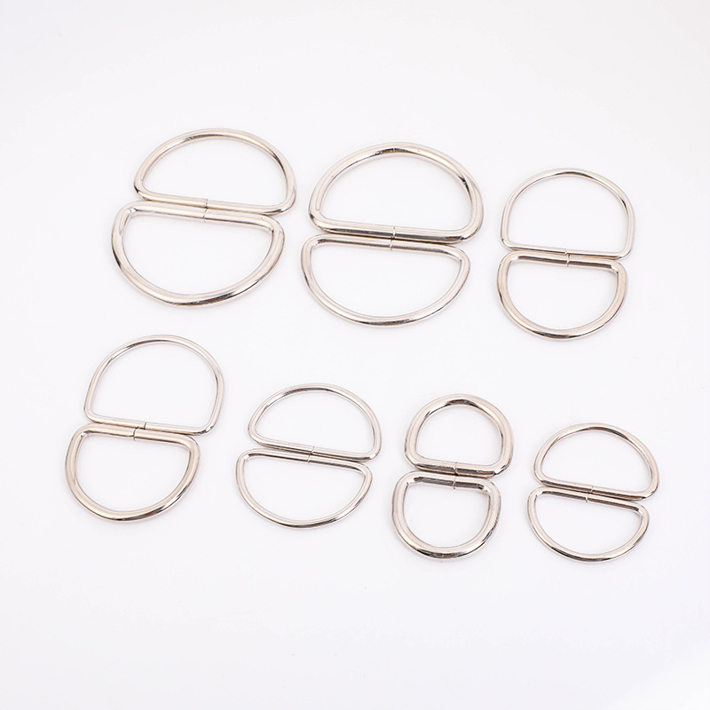 in stock supply metal D-shaped buckle multi-specification semi-circular D-ring D-shaped buckle thickened key D-shaped hardware luggage accessories