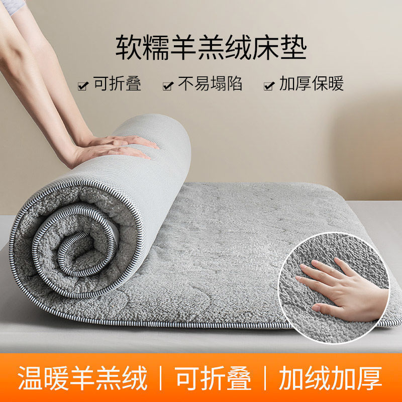 Thickened Lamb Velvet Mattress Cushion Home Mattress Warm Winter Student Dormitory Single Rental Special Cushion Back