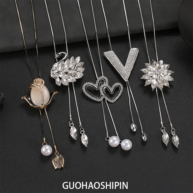 Не выцветающий корейский стиль осенне-зимний свитер цепочка Женская простая длинная подвеска высококачественные ювелирные изделия аксессуары для одежды