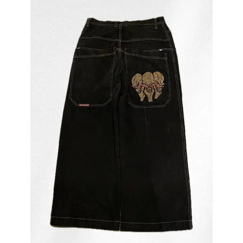 American Trendy Street Hip-Hop Pattern Embroidered Straight Jeans Men's Fashion Casual Versatile Jeans