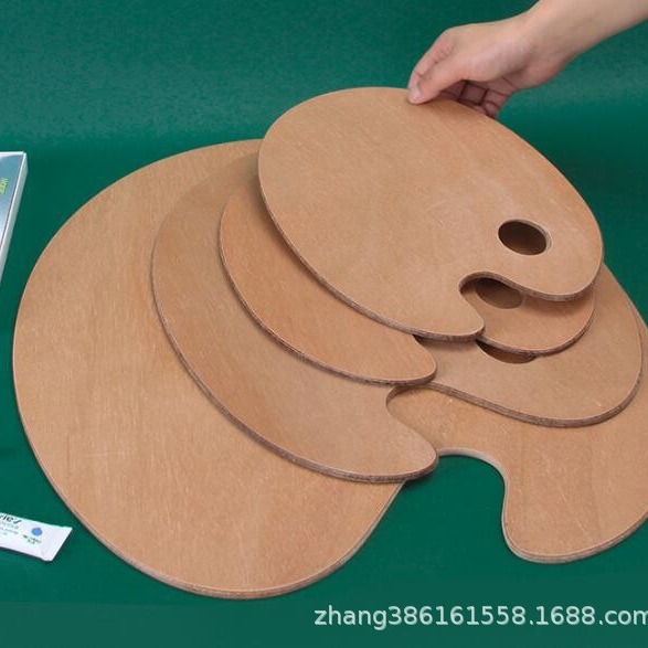 Square Wooden Palette Oval Palette Fine Arts Special Gouache Color Seal Oil Palette