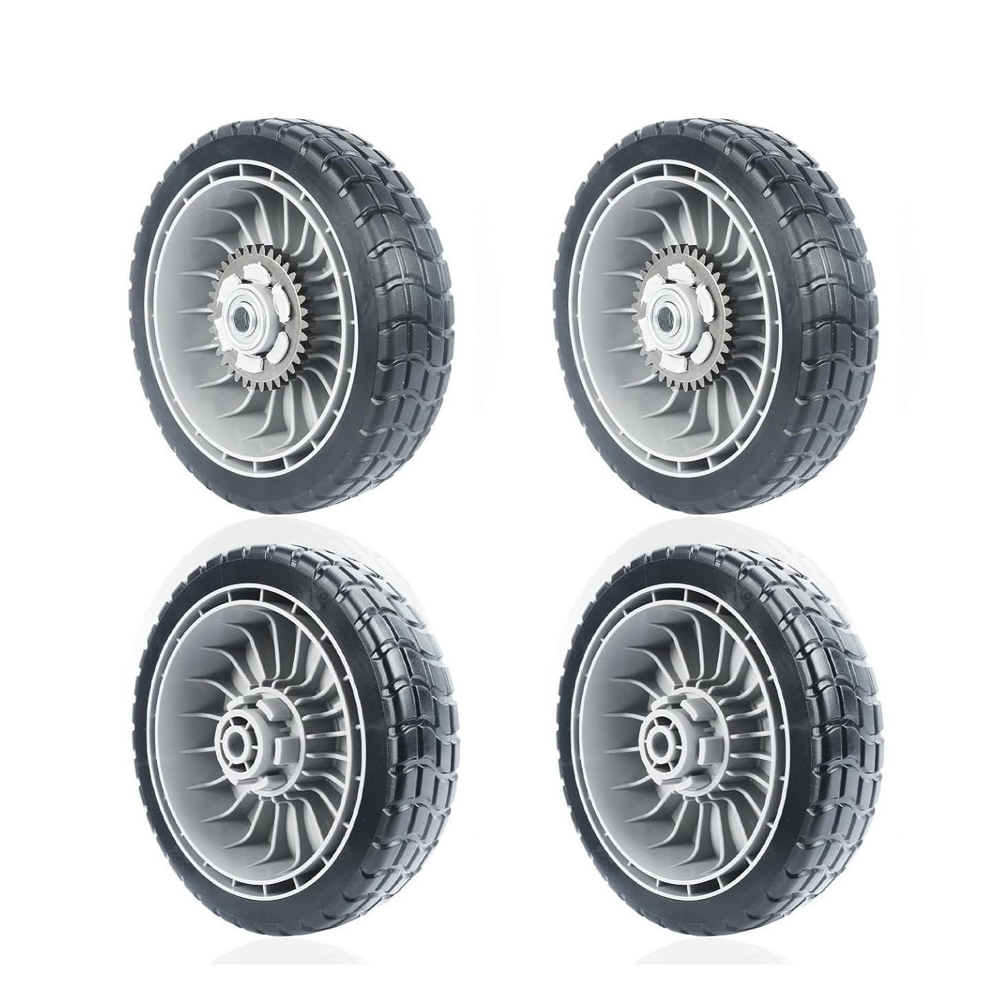 4Pcs Hrr216 Lawn Mower Drive Wheel 2 Rear Wheels and 2 Rear Wheels