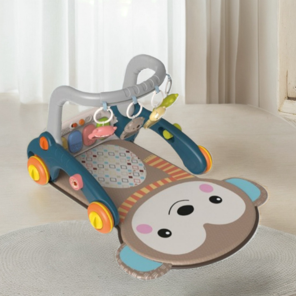 New Baby Fitness Stand Multifunctional Music Pedal Piano Six-In-One Stroller Rocking Horse Scooter Toy