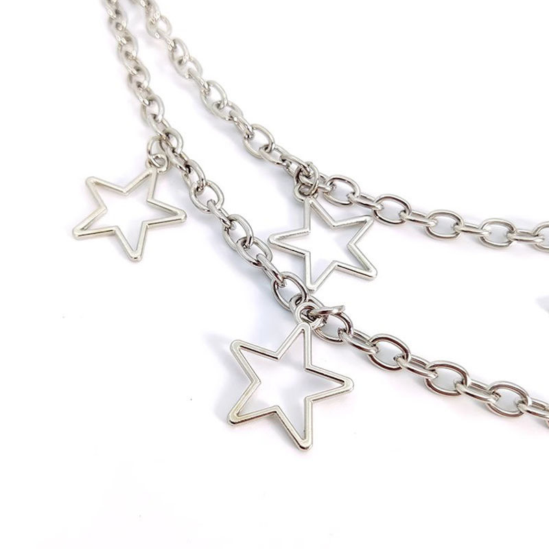 European and American New Jewelry Punk Rock Metal Five-Pointed Star Pendant Trouser Chain Versatile Hip-Hop Star Jeans Waist Chain