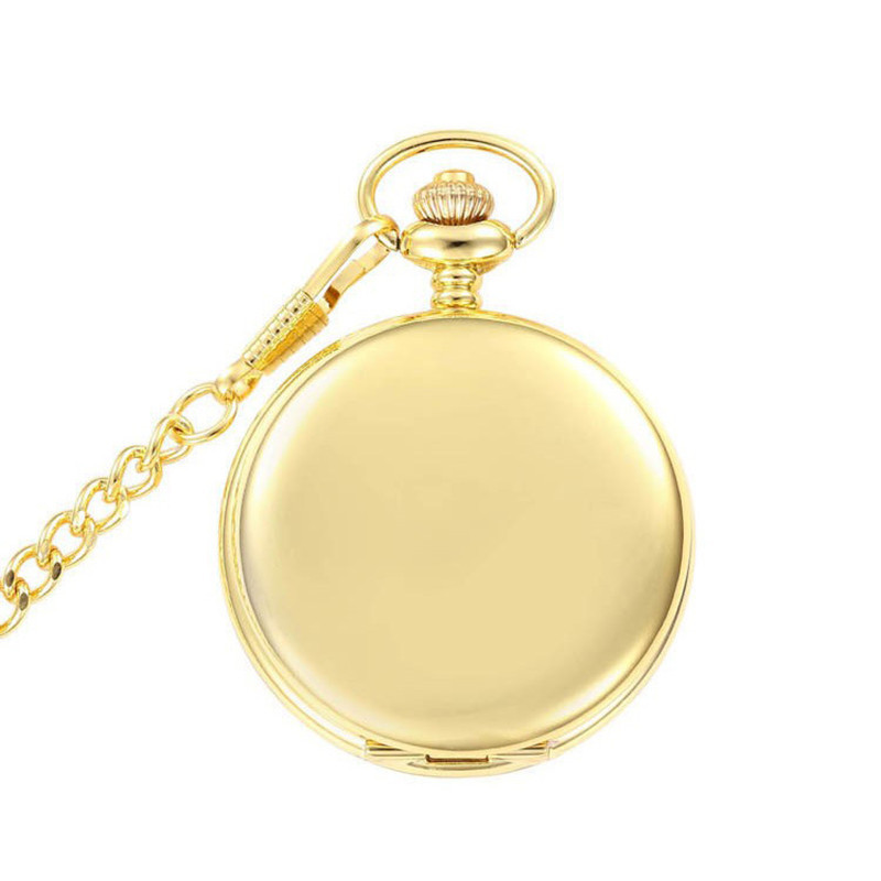 Foreign Trade Glossy Pocket Watch Wholesale Flip Gold Hanging Watch Flap Pocket Pants Watch Retro Quartz Watch Custom Pocket Watch