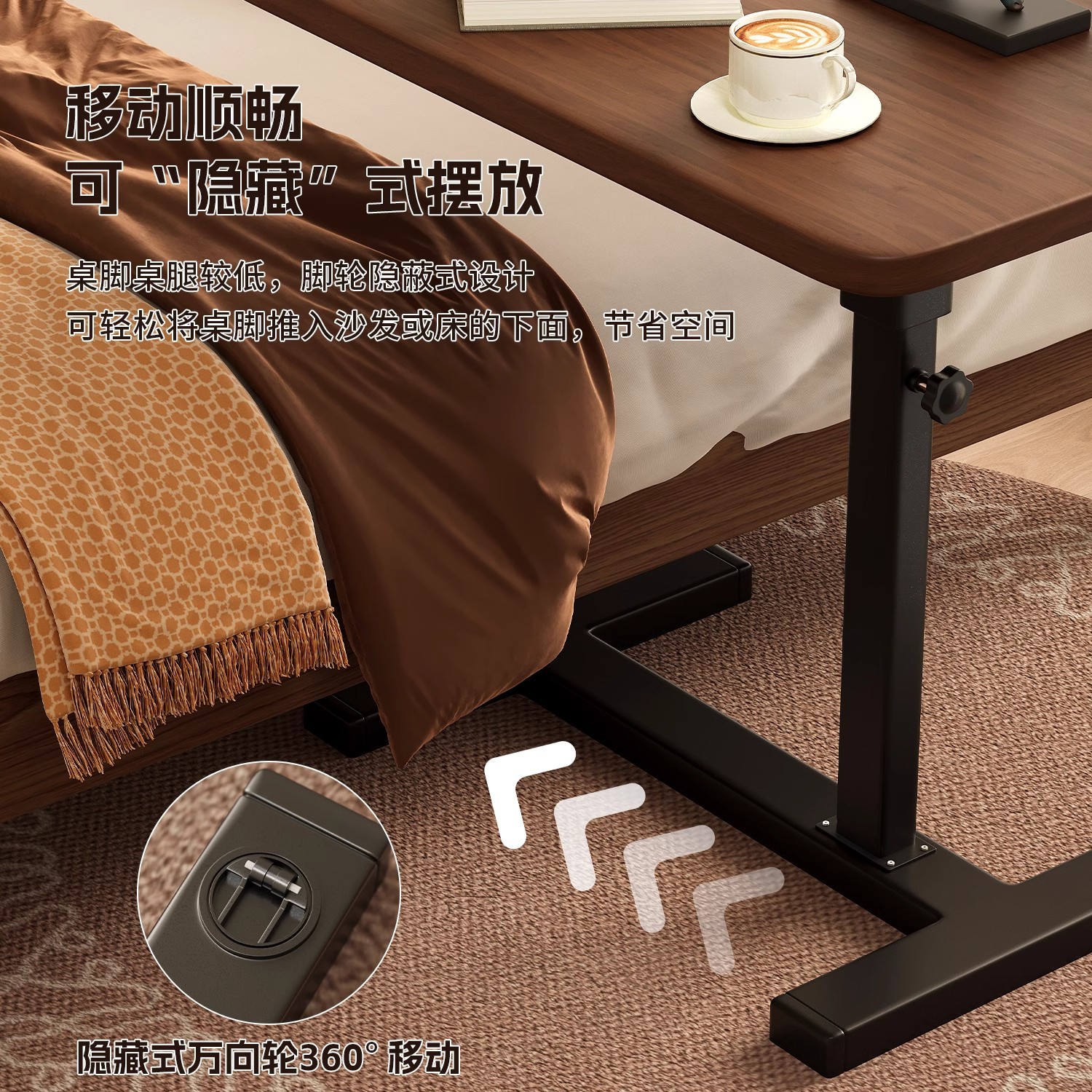 Bedside Table Movable Lifting Computer Desk Living Room Sofa Side Table Folding Desk Bedroom Home Bed Study Table