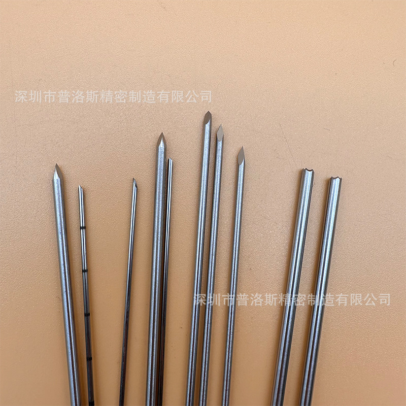 304 stainless steel solid needle processing guide needle flat knife scalpel open blade Mitsubishi needle four-blade needle to map custom