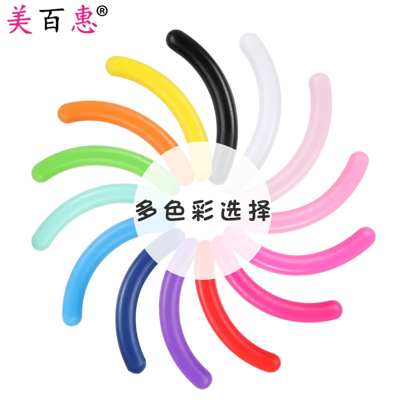Black Colorful Eyelash Replacement Strips Eyelash Curler Replacement Rubber Pads Not Easy to Break Elastic Rubber Strips
