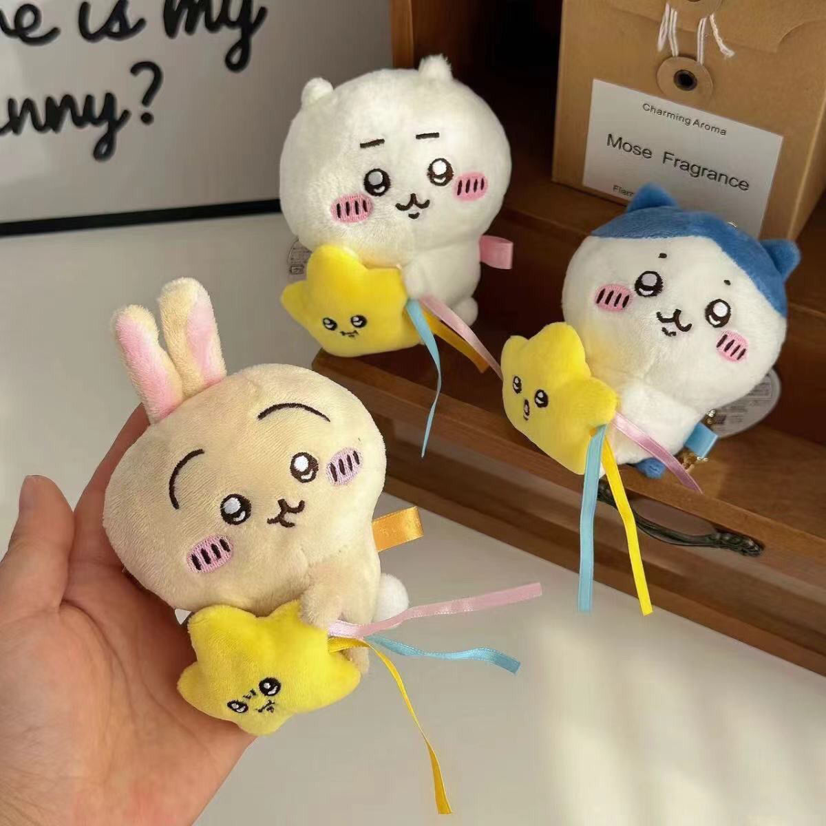 Japanese chiikawa Jiyika Wow Doll Self-deprecating Bear Hachi Usaki Pendant Plush Doll Gift