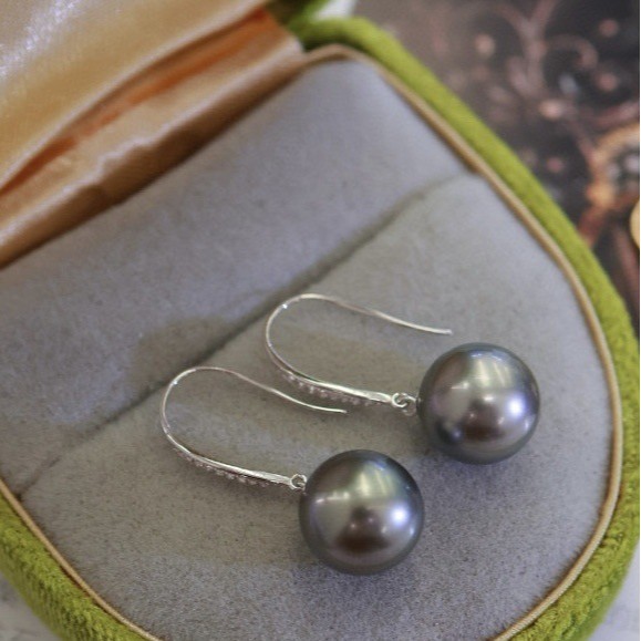 Pt900 Accessories Simple Ear Hook Zircon Inlay with 10-11 Beads Accessories Do Not Include Beads