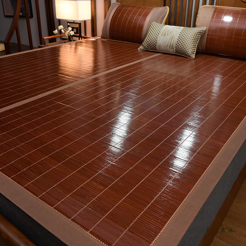 Summer Bamboo Mat, Summer Ice Silk Student Dormitory Single Foldable Winter and Summer Dual-Use Household Bamboo Straw Mat