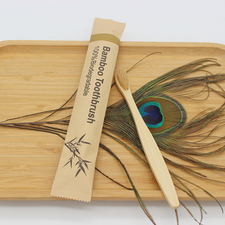 Paper Bag Bamboo Toothbrush Degradable Environmentally Friendly Paper Bag Adult Bamboo Toothbrush Factory Shipping Free Shipping