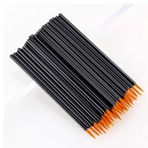 Julong wholesale disposable golden fiber hair eyeliner brush portable cap fine hard head eyeliner eyeliner