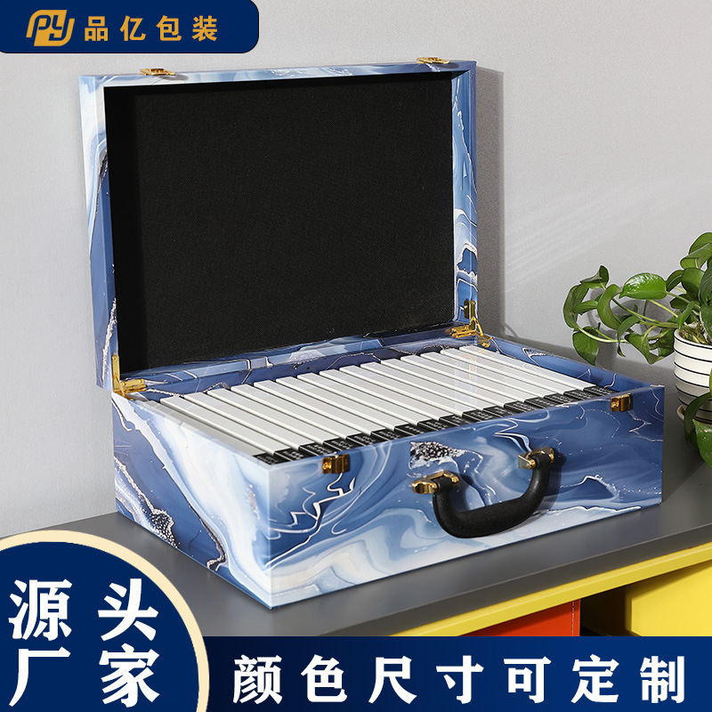 Индивидуальная цветная печать на жесткой обложке, коробка для цветных карт, стеклянная коробка для цветных карт, сланцевая плита, образец демонстрационной коробки, образец материала