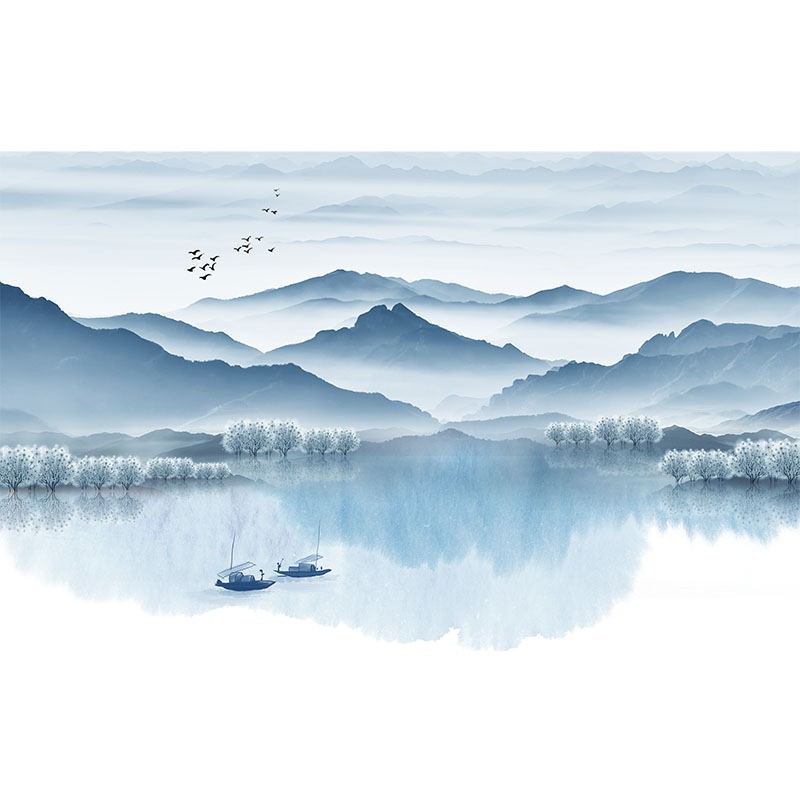 Tooling Large Seamless Wall Cloth Simple Light Luxury Indoor TV Background Wall Mural New Chinese Style Wall Cloth Advanced Sense