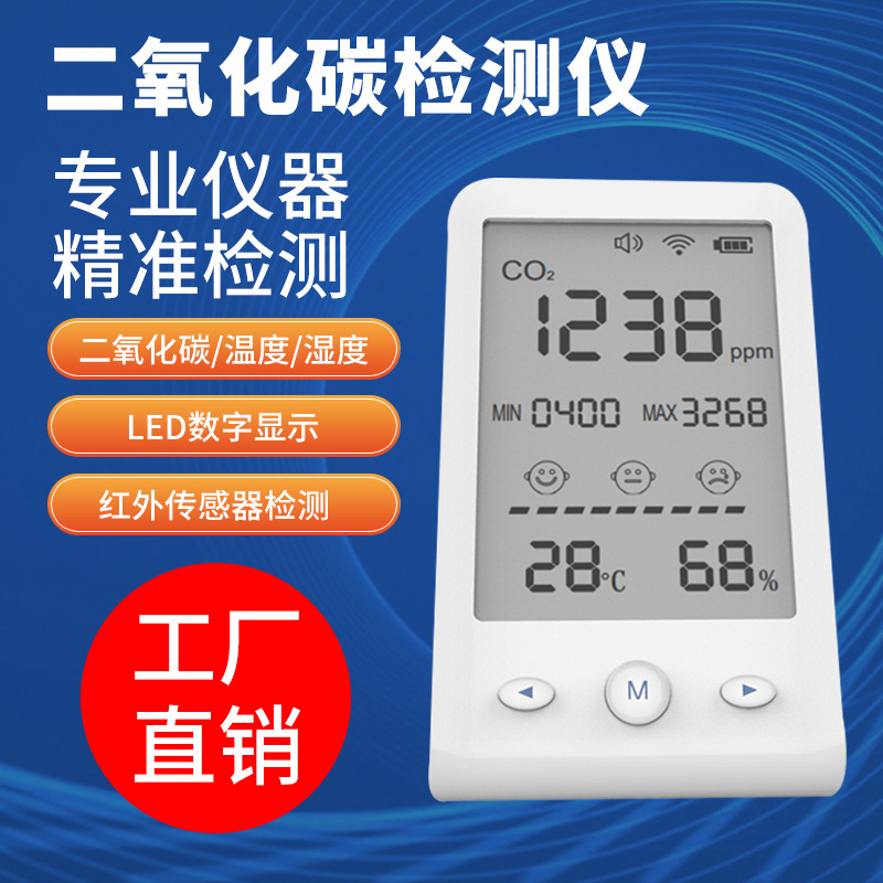 Carbon dioxide detector co2 tester carbon dioxide tester portable desktop carbon dioxide English