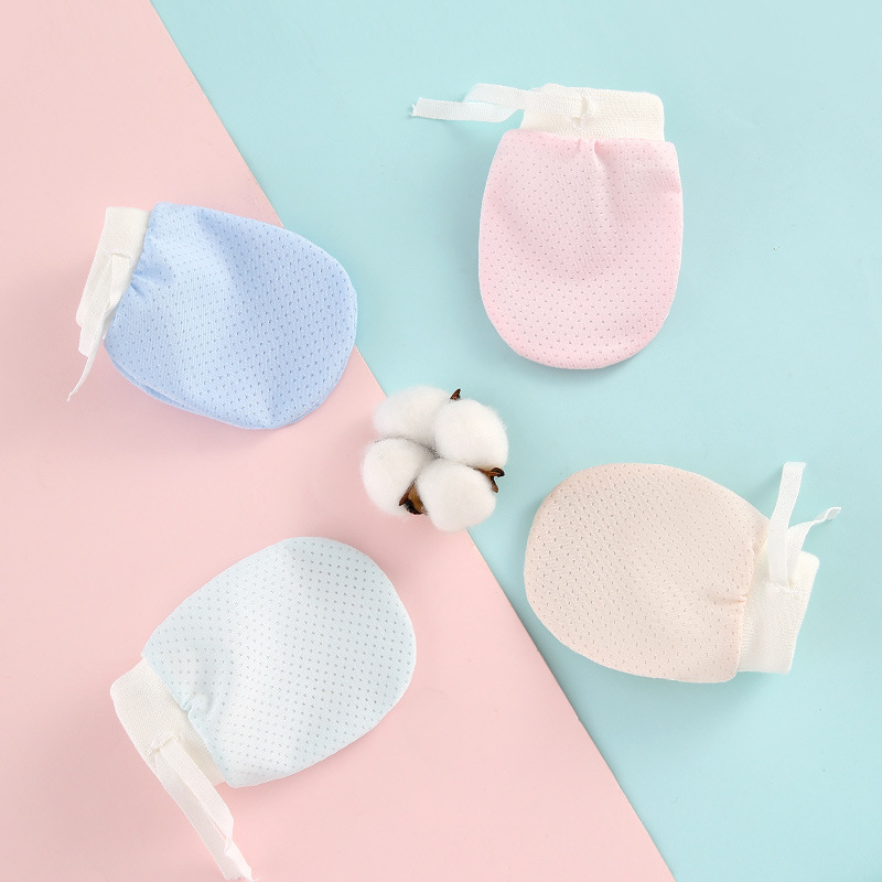 Foreign Trade Baby Anti-Scratch Mesh Gloves, Summer Thin Breathable Cool High-Elastic Drawstring Adjustable Baby Gloves
