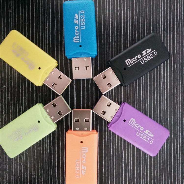 Factory wholesale ice cool card reader microSD/TF card/mobile phone memory card USB High speed 2.0 card reader