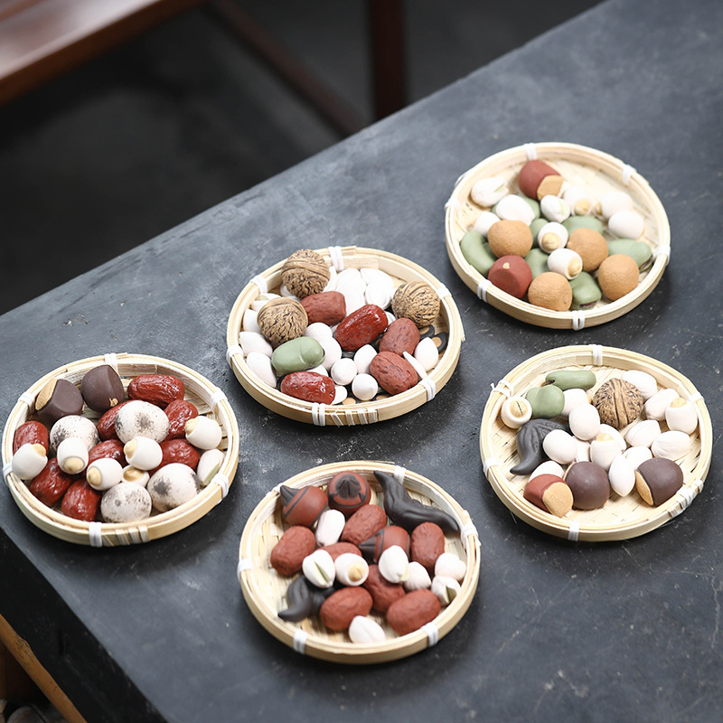 Чайный питомец из фиолетового песка Иксинга, украшения в виде арахиса, бобов, фиников, лонгана, каштана и водяного каштана для чайного набора