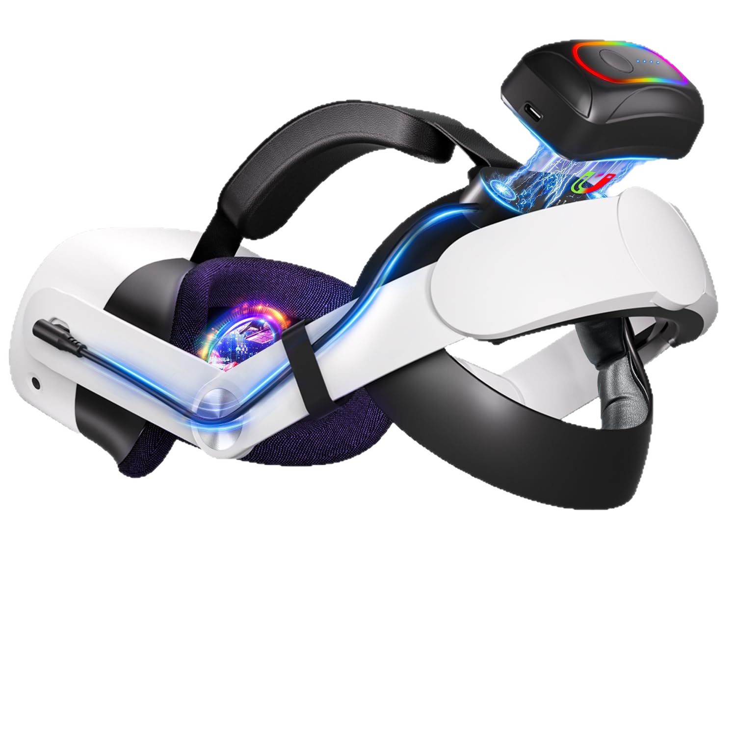 Meta Quest3 Quest3S Headband Magnetic Charging 10000 Mah Elite Head-Mounted Vr Accessories