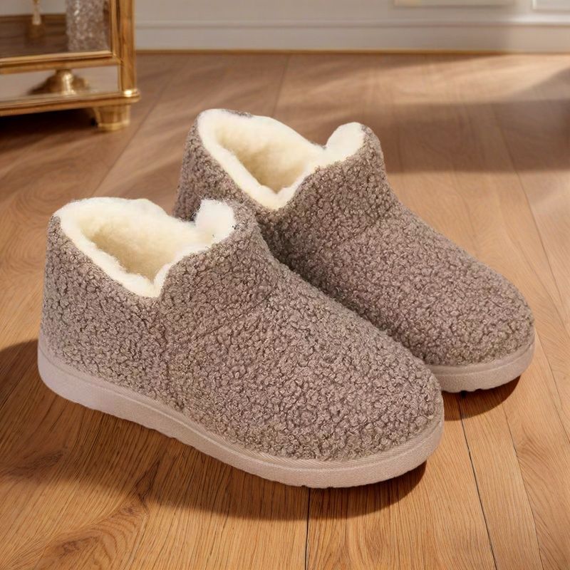 Old Beijing Cotton Shoes for Women, Fleece-Lined Warm Mom Cotton Shoes, Non-Slip Slip-On Middle-Aged and Elderly Cotton Boots, Women's Soft-Soled Snow Boots