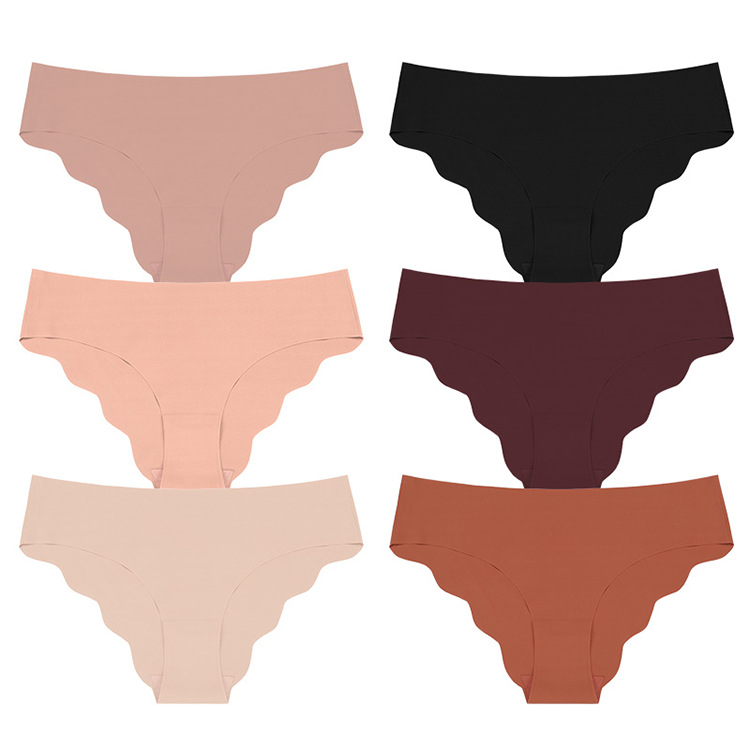 Customized cross-border European and American underwear Women's Ice Silk seamless printing one-piece Large size underwear cotton crotch briefs women