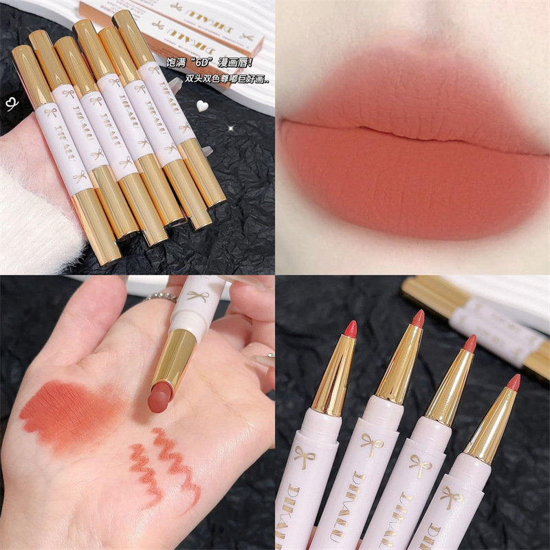 губная помада DIKALU, мягкий спрей, карандаш для губ, не липкий, матовый, увлажняющий, водостойкий, двойной конец