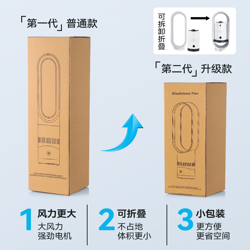 New Bladeless Fan Shaking Head Electric Fan Household Silent Floor Fan with Remote Control Multi-Speed Air Circulation Tower Fan