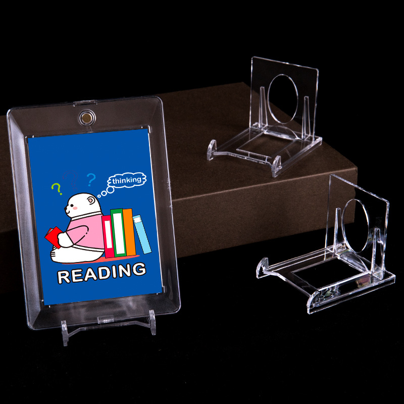 Card Brick Stand Display Rack Card Frame Base Small Card Acrylic Card Brick Valley Beauty Triangle Mobile Transparent Stand