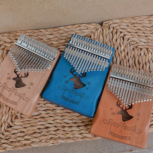 in stock wholesale Kalinba thumb piano 17-tone 21-tone portable box peach blossom core thumb piano decompression instrument cross-border