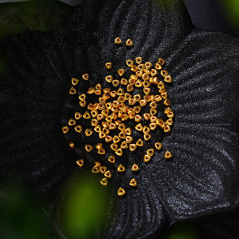 Pure Gold 999 Broken Gold Bracelet Gold Triangle Spacer Bracelet Transfer Beads DIY Accessories Braided Rope Pendant Wholesale