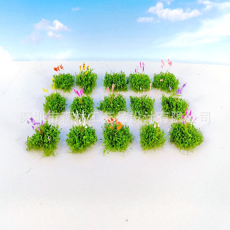 Sand Table Model Grass Outdoor Landscape Decoration Flower Cluster Handmade DIY Micro Scene Green Belt Material Grass Cluster